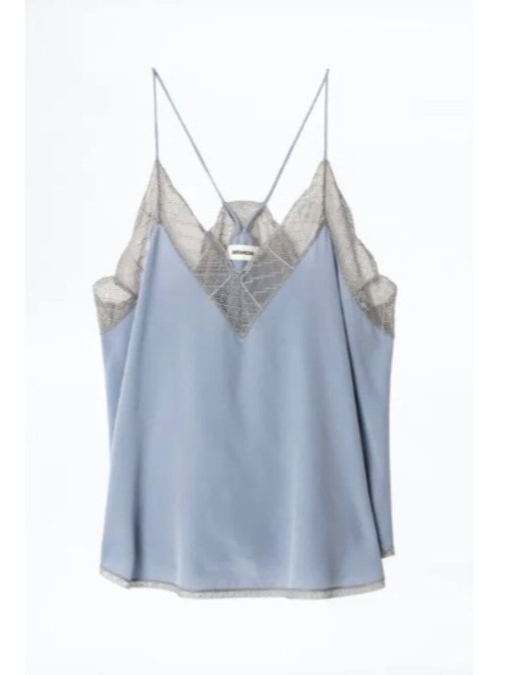 Zadig & Voltaire Christy Strass Silk Camisole Lace Trim ( S )